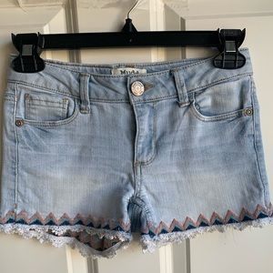 Mudd Denim Jean Shorts with super cute pattern!!!